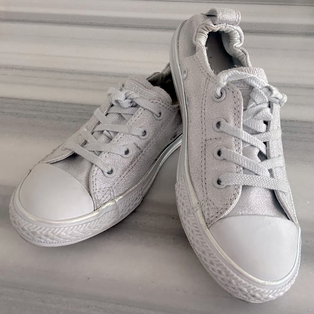 Converse Kids'‎ Chuck Taylor All Star Girls/Child  Kids 3 silver sparkle